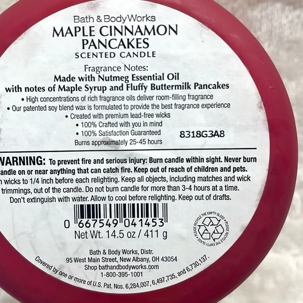Bath & Body Works Maple Cinnamon Pancakes Candle